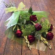 Funeral Flowers - A Beautiful Sheaf of Red Roses