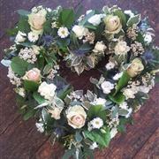 Funeral Flowers - An Open Heart with White Roses