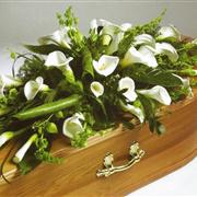 Funeral Flowers - White Calla Lily Casket Spray