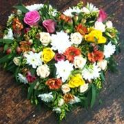 Funeral Flowers - Closed heart flower pad - bright