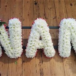 Funeral Flowers - Letter tribute to NAN 