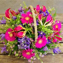 Ginger Lily Flowers - Beautiful Purple &amp; Pink Basket