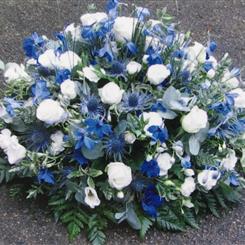 Funeral Flowers Blue and White Country Posy