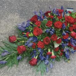 Funeral Flowers - Stunning Red and Purple Spray