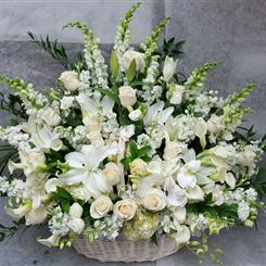 Ginger Lily Flowers - Luxury White Basket