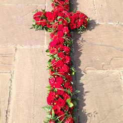 Funeral Flowers - Red Rose Cross