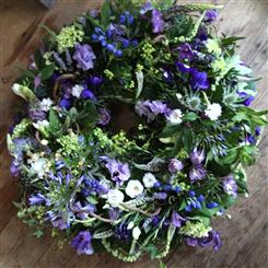 Funeral Flowers - Beautiful Lilac and Purple Wreath