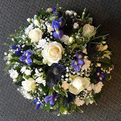 Funeral Flowers Beautiful White and Blue Posy