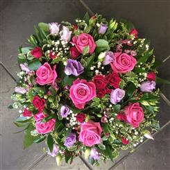 Funeral Flowers Pink, Lilac and Red Posy