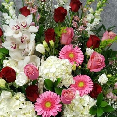 Ginger Lily Flowers Luxury Pink Red And White Basket Ginger Lily Flowers Luxury Pink Red And White Basket