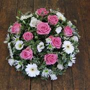 Funeral Flowers Pink and White Rose Posy