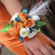 Orange Blue Corsage