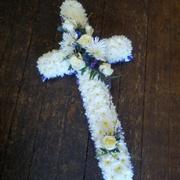 Funeral Flowers - A White Rose Cross