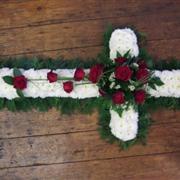 Funeral Flowers - A Floral white Based Cross