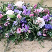 Funeral Flowers - Lilac Meadows Casket Spray