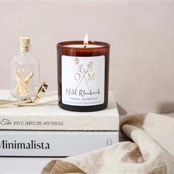 Rhubarb and Sandalwood Scented Candle - Wild Rhubarb