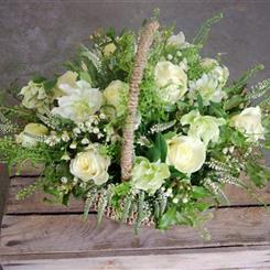 Ginger Lily Flowers - Beautiful Green and White Basket