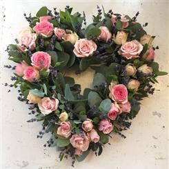 Funeral Flowers - Rose Heart Arrangement