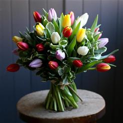 Flowery Bouquet of Mixed Tulips