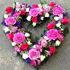 Funeral Flowers - A Classic Rose Heart