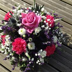 Funeral Flowers Classic Pink Rose and Carnation Posy
