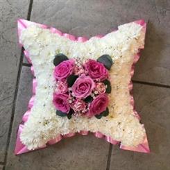 Funeral Flowers - Sympathy Cushion With Centred Roses