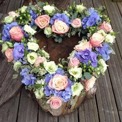 Funeral Flowers - A Classic Pastel Colour Heart