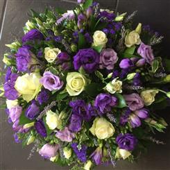 Funeral Flowers Purple and White Posy