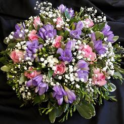 Funeral Flowers Purple and Pink Posy