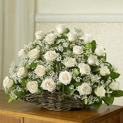 Ginger Lily Flowers - Luxury White Rose Basket
