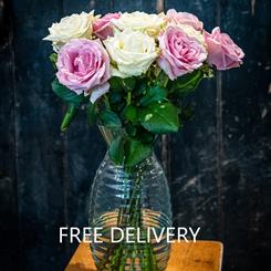 Letterbox Flowers Pink and White Roses