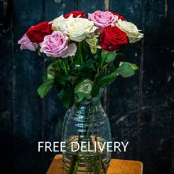 Letterbox Flowers Pink Red and White Roses