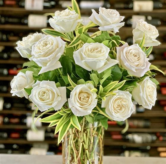 white roses brighton florist ginger lily florists 01273 504904