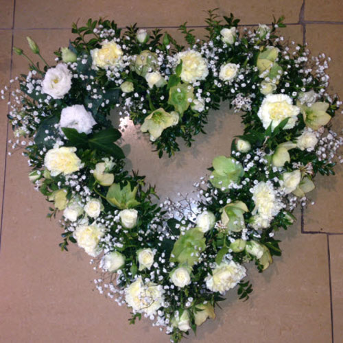 4 F, delux heart shaped sympathy wreath in Philadelphia, PA | Logan Floral  Designs and Gifts