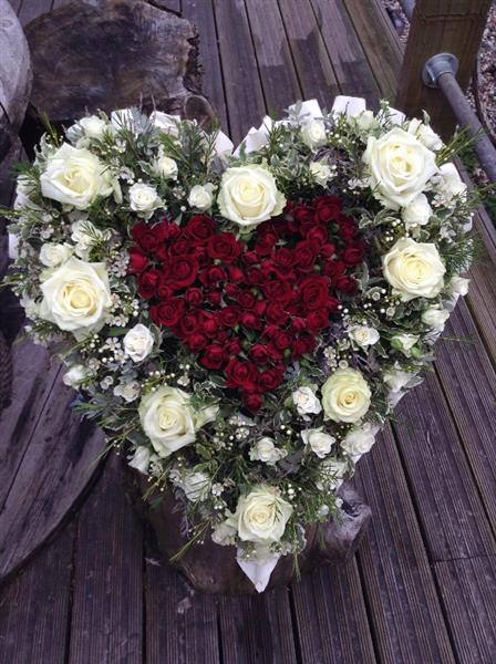 Purest Love Heart Funeral Wreath in El Paso, TX - Como La Flor